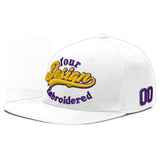 Custom White Light Blue-Navy 3D Puff Embroidery Flat Embroidery Casual Sport Baseball Cap