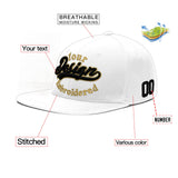 Custom White Light Blue-Navy 3D Puff Embroidery Flat Embroidery Casual Sport Baseball Cap