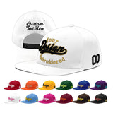 Custom White Light Blue-Navy 3D Puff Embroidery Flat Embroidery Casual Sport Baseball Cap