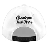 Custom White Light Blue-Navy 3D Puff Embroidery Flat Embroidery Casual Sport Baseball Cap