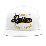 Custom White Light Blue-Navy 3D Puff Embroidery Flat Embroidery Casual Sport Baseball Cap