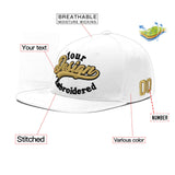 Custom White Light Blue-Navy 3D Puff Embroidery Flat Embroidery Casual Sport Baseball Cap