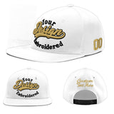 Custom White Light Blue-Navy 3D Puff Embroidery Flat Embroidery Casual Sport Baseball Cap