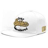 Custom White Light Blue-Navy 3D Puff Embroidery Flat Embroidery Casual Sport Baseball Cap