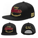 Custom Black 3D Puff Embroidery Flat Embroidery Casual Sport Baseball Cap