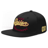 Custom Black 3D Puff Embroidery Flat Embroidery Casual Sport Baseball Cap