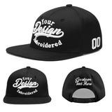 Custom Black 3D Puff Embroidery Flat Embroidery Casual Sport Baseball Cap