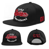 Custom Black 3D Puff Embroidery Flat Embroidery Casual Sport Baseball Cap