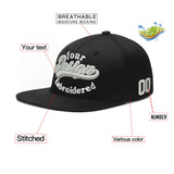 Custom Black 3D Puff Embroidery Flat Embroidery Casual Sport Baseball Cap