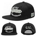 Custom Black 3D Puff Embroidery Flat Embroidery Casual Sport Baseball Cap
