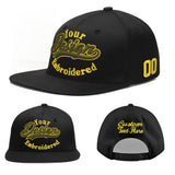 Custom Black 3D Puff Embroidery Flat Embroidery Casual Sport Baseball Cap