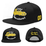 Custom Black 3D Puff Embroidery Flat Embroidery Casual Sport Baseball Cap