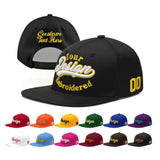 Custom Black 3D Puff Embroidery Flat Embroidery Casual Sport Baseball Cap