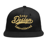 Custom Black 3D Puff Embroidery Flat Embroidery Casual Sport Baseball Cap