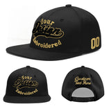 Custom Black 3D Puff Embroidery Flat Embroidery Casual Sport Baseball Cap
