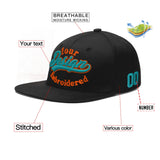Custom Black 3D Puff Embroidery Flat Embroidery Casual Sport Baseball Cap
