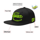 Custom Black 3D Puff Embroidery Flat Embroidery Casual Sport Baseball Cap