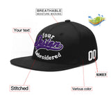 Custom Black 3D Puff Embroidery Flat Embroidery Casual Sport Baseball Cap