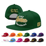 Custom Green Neon Green-White 3D Puff Embroidery Flat Embroidery Casual Sport Baseball Cap