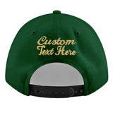 Custom Green Neon Green-White 3D Puff Embroidery Flat Embroidery Casual Sport Baseball Cap