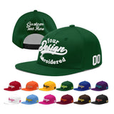 Custom Green Neon Green-White 3D Puff Embroidery Flat Embroidery Casual Sport Baseball Cap