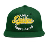 Custom Green Neon Green-White 3D Puff Embroidery Flat Embroidery Casual Sport Baseball Cap
