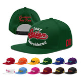 Custom Green Neon Green-White 3D Puff Embroidery Flat Embroidery Casual Sport Baseball Cap