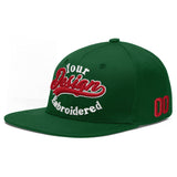 Custom Green Neon Green-White 3D Puff Embroidery Flat Embroidery Casual Sport Baseball Cap
