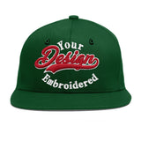 Custom Green Neon Green-White 3D Puff Embroidery Flat Embroidery Casual Sport Baseball Cap