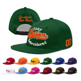 Custom Green Neon Green-White 3D Puff Embroidery Flat Embroidery Casual Sport Baseball Cap