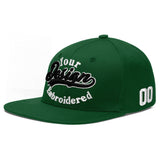 Custom Green Neon Green-White 3D Puff Embroidery Flat Embroidery Casual Sport Baseball Cap