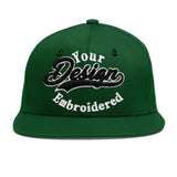 Custom Green Neon Green-White 3D Puff Embroidery Flat Embroidery Casual Sport Baseball Cap