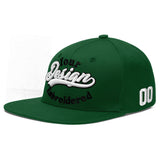 Custom Green Neon Green-White 3D Puff Embroidery Flat Embroidery Casual Sport Baseball Cap