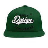 Custom Green Neon Green-White 3D Puff Embroidery Flat Embroidery Casual Sport Baseball Cap