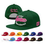 Custom Green Neon Green-White 3D Puff Embroidery Flat Embroidery Casual Sport Baseball Cap