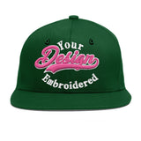 Custom Green Neon Green-White 3D Puff Embroidery Flat Embroidery Casual Sport Baseball Cap