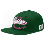 Custom Green Neon Green-White 3D Puff Embroidery Flat Embroidery Casual Sport Baseball Cap