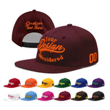 Custom Jujube Red Orange 3D Puff Embroidery Flat Embroidery Casual Sport Baseball Cap