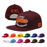 Custom Jujube Red Orange 3D Puff Embroidery Flat Embroidery Casual Sport Baseball Cap