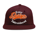 Custom Jujube Red Orange 3D Puff Embroidery Flat Embroidery Casual Sport Baseball Cap