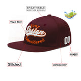 Custom Jujube Red Orange 3D Puff Embroidery Flat Embroidery Casual Sport Baseball Cap