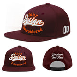 Custom Jujube Red Orange 3D Puff Embroidery Flat Embroidery Casual Sport Baseball Cap