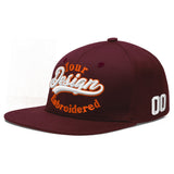 Custom Jujube Red Orange 3D Puff Embroidery Flat Embroidery Casual Sport Baseball Cap