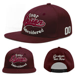Custom Jujube Red Orange 3D Puff Embroidery Flat Embroidery Casual Sport Baseball Cap