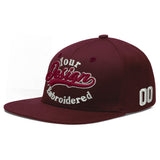 Custom Jujube Red Orange 3D Puff Embroidery Flat Embroidery Casual Sport Baseball Cap
