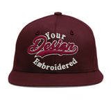 Custom Jujube Red Orange 3D Puff Embroidery Flat Embroidery Casual Sport Baseball Cap