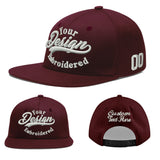 Custom Jujube Red Orange 3D Puff Embroidery Flat Embroidery Casual Sport Baseball Cap