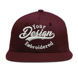 Custom Jujube Red Orange 3D Puff Embroidery Flat Embroidery Casual Sport Baseball Cap