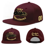 Custom Jujube Red Orange 3D Puff Embroidery Flat Embroidery Casual Sport Baseball Cap