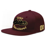 Custom Jujube Red Orange 3D Puff Embroidery Flat Embroidery Casual Sport Baseball Cap